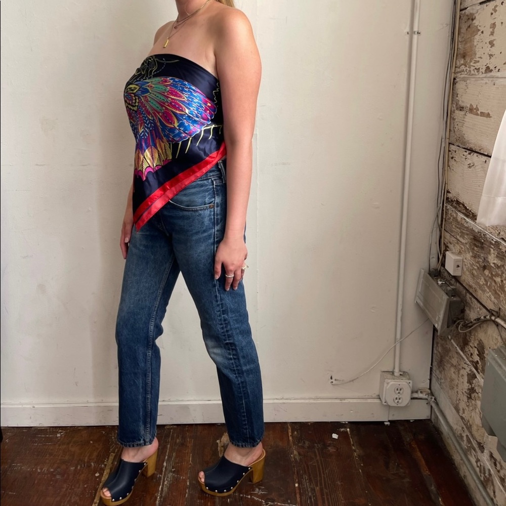 Multi Colored Butterfly Satin Scarf - Picture 5 of 8